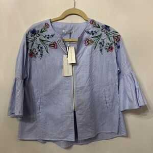 NWT After Market Embroidered Flower Top